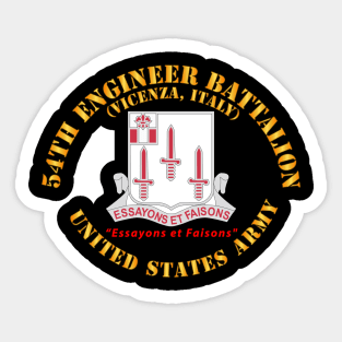 54th Engineer Battalion - US Army - Vicenza, Italy - DUI Sticker